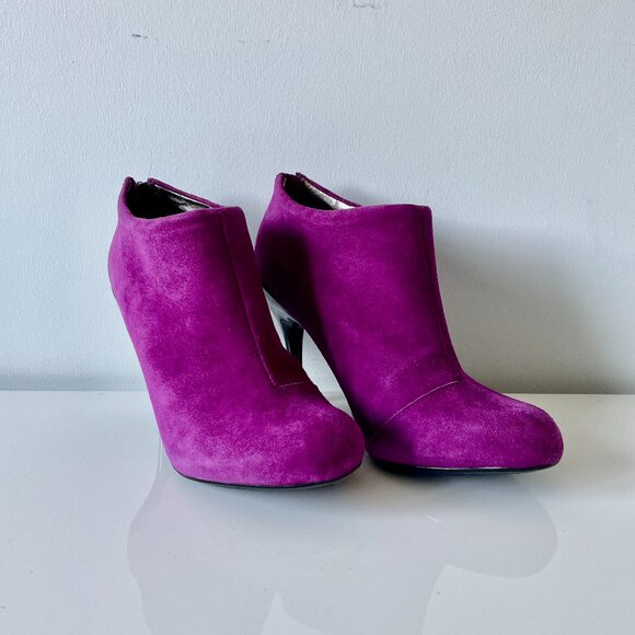 Kenneth Cole Reaction Purple Suede Booties - Size 7 - Picture 1 of 10